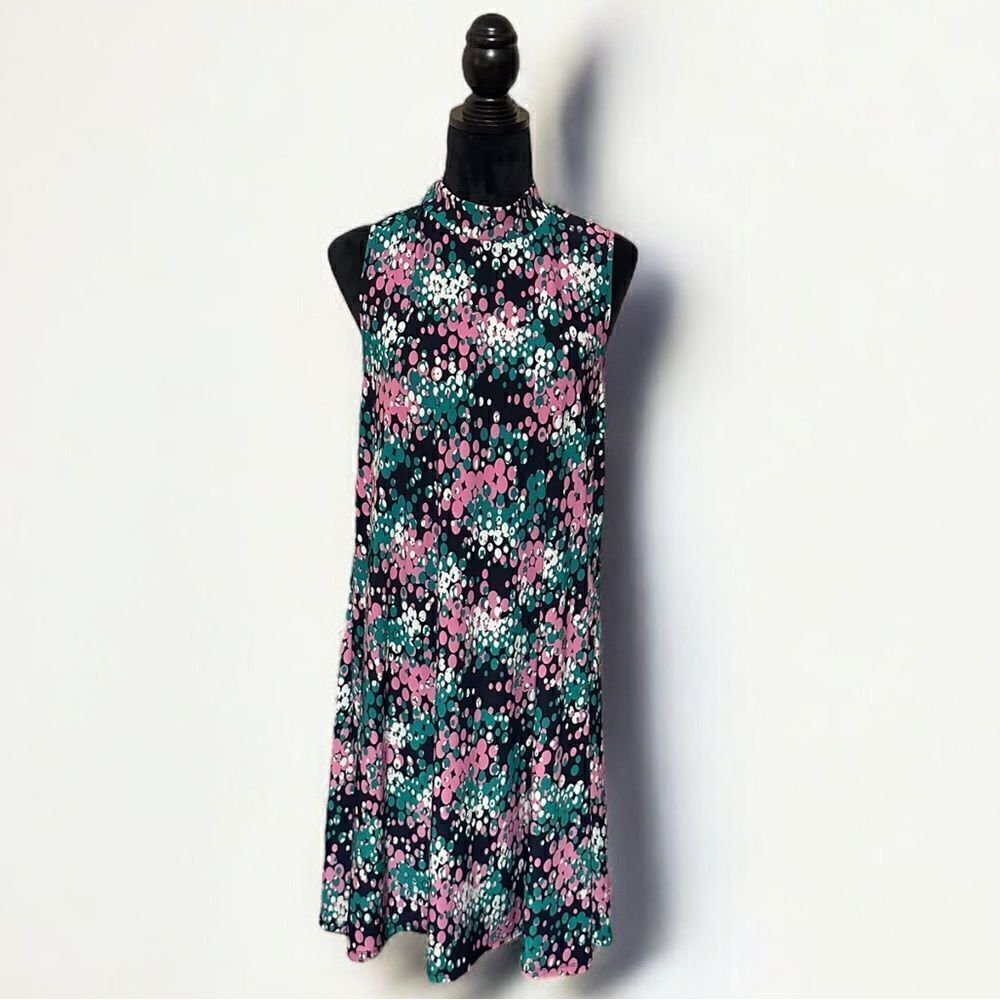 Signature by Robbie Bee Cute Colorful Mosaic A-Line Dress Sz L Excellent Cond